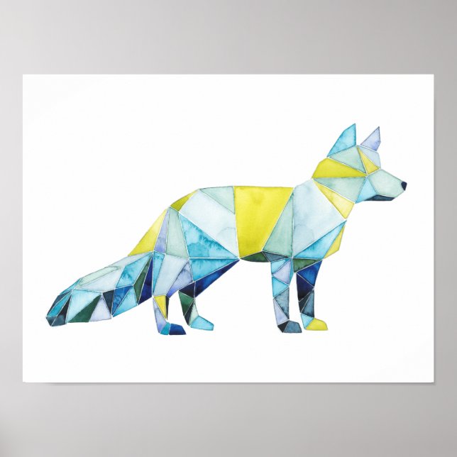 Geometric Fox Animal Poster (Front)