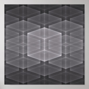 Geometric Fractal Background Poster