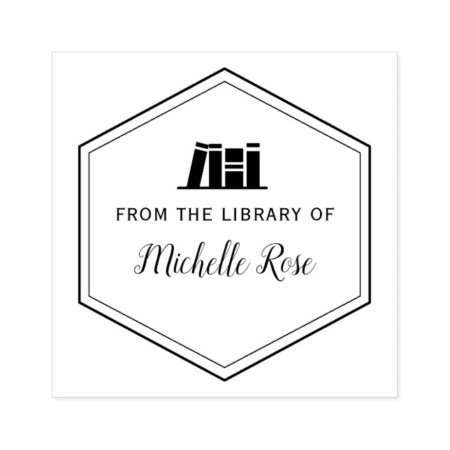 geometric frame from the library of book stamp (Imprint)