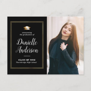 geometric frame graduation announcement postcard