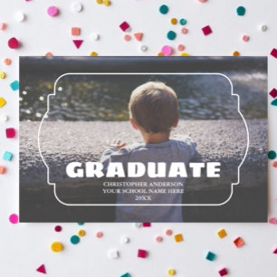 Geometric Frame Kids Photo Graduation Announcement