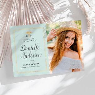 geometric frame nursing graduation announcement
