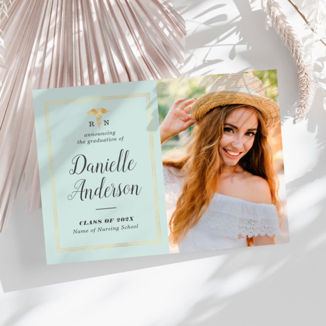 geometric frame nursing graduation announcement (Creator Uploaded)