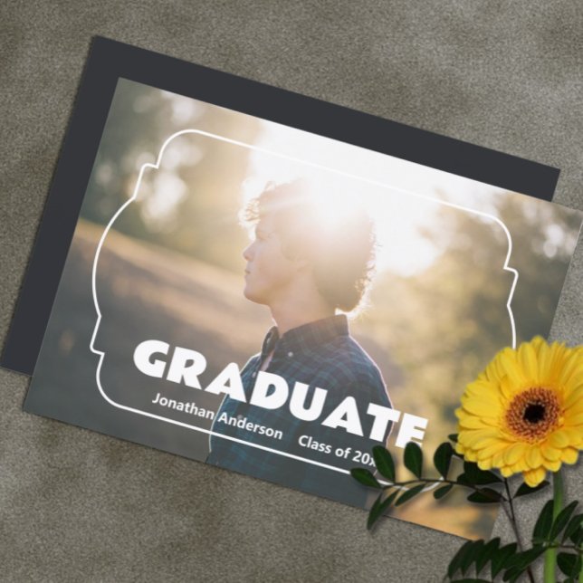 Geometric Frame Photo Graduation Announcement (Creator Uploaded)