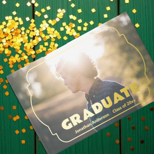 Geometric Frame Photo Graduation Guest Book