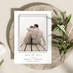 Geometric Frame   Vertical Photo Save The Date