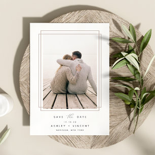 Geometric Frame Vertical Photo Save The Date