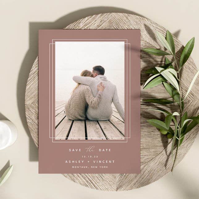 Geometric Frame | Vertical Photo Save The Date (Creator Uploaded)