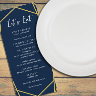 Geometric Frame Wedding Menu