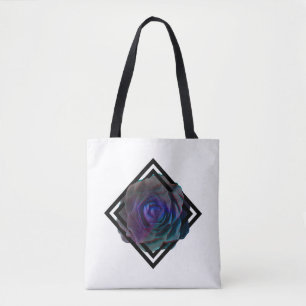 Geometric Framed Rose Tote Bag