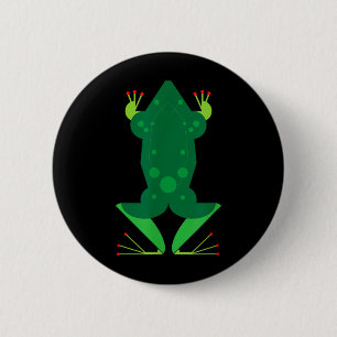 Geometric Frog Minimalist Animal Graphic Nature 6 Cm Round Badge