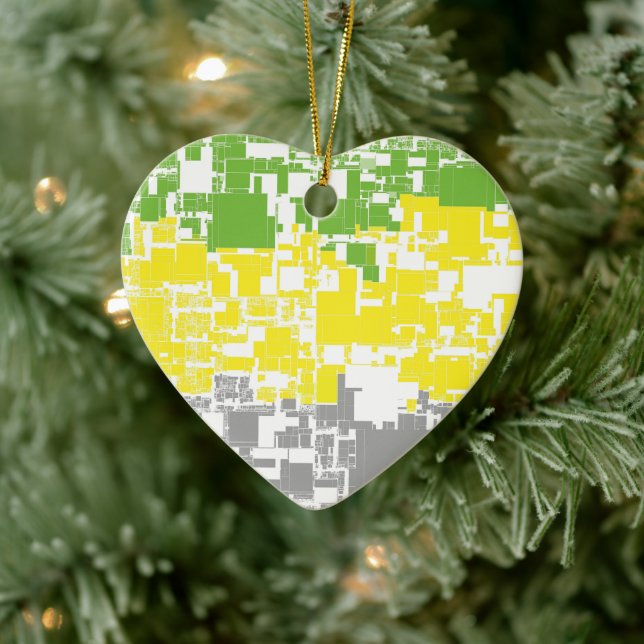 Geometric Funky Abstract Lithromantic Pride Flag Ceramic Tree Decoration (Tree)
