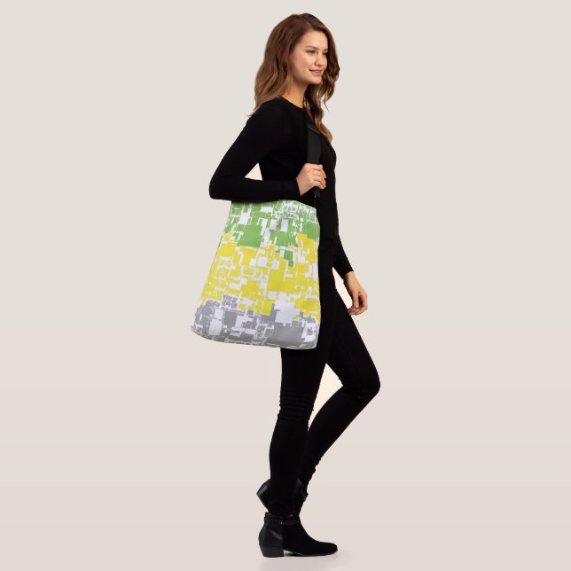 Geometric Funky Abstract Lithromantic Pride Flag Crossbody Bag (On Model)