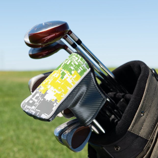 Geometric Funky Abstract Lithromantic Pride Flag Golf Head Cover (In Situ)