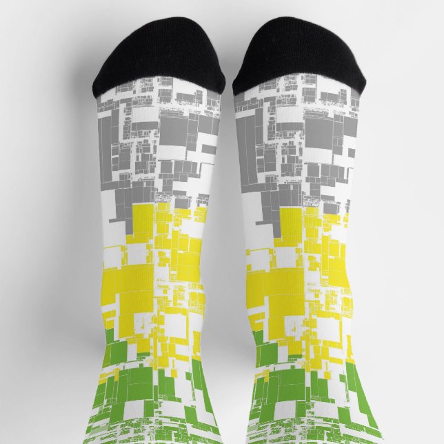 Geometric Funky Abstract Lithromantic Pride Flag Socks (Top)