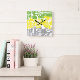 Geometric Funky Abstract Lithromantic Pride Flag Square Wall Clock