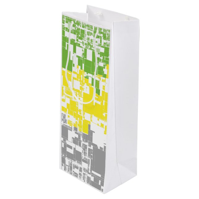 Geometric Funky Abstract Lithromantic Pride Flag Wine Gift Bag (Front Angled)