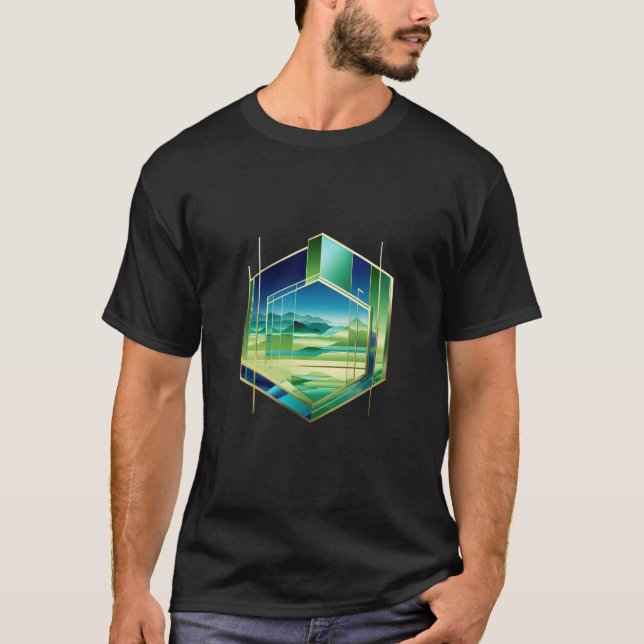 Geometric Fusion: Abstract T-Shirt Design (Front)