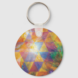 Geometric Galaxy Art Key Ring