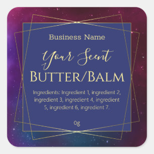 Geometric Galaxy Gold Framed Body Butter Labels