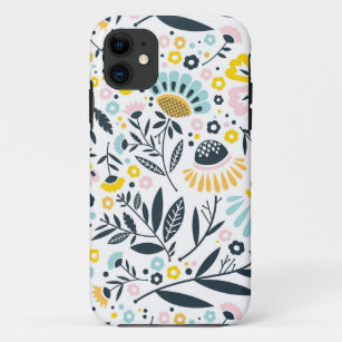 Geometric Garden Floral Pastel Pattern iPhone 11 Case