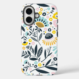 Geometric Garden Floral Pastel Pattern iPhone 16 Case