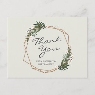 Geometric Gender Neutral Baby Shower Thank You Postcard