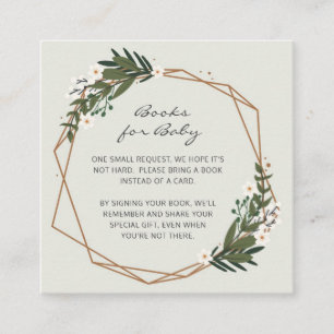 Geometric Gender Neutral Books for Baby Shower Enclosure Card