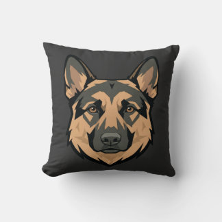 Geometric German Shepherd face Art Cushion