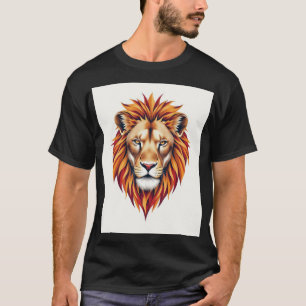 Geometric Glitch Lion T-Shirt Design