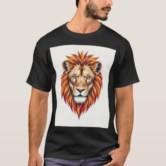 Geometric Glitch Lion T-Shirt Design
