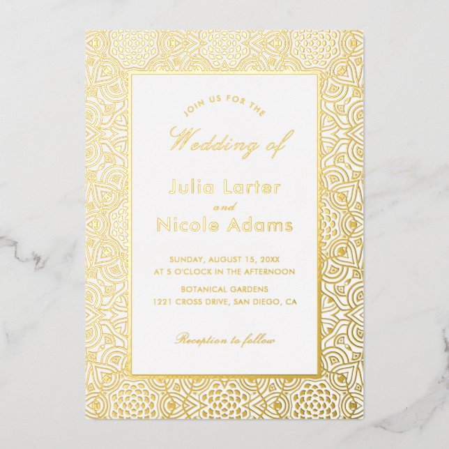 GEOMETRIC GLITTERING METALLIC LUXURY WEDDING (Front)