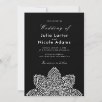 Geometric Glittering Metallic Luxury Wedding Invit