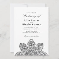 Geometric Glittering Metallic Luxury Wedding Invit