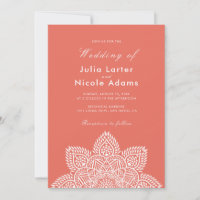 Geometric Glittering Metallic Luxury Wedding Invit