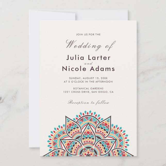 Geometric Glittering Metallic Luxury Wedding Invitation (Front)