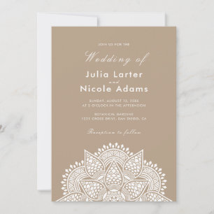 Geometric Glittering Metallic Luxury Wedding Invitation