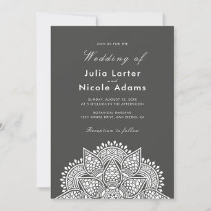 Geometric Glittering Metallic Luxury Wedding Invitation