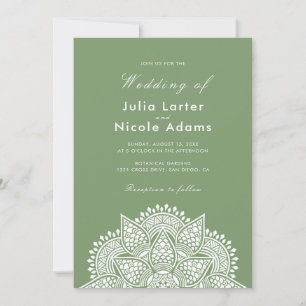Geometric Glittering Metallic Luxury Wedding Invitation