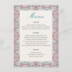 Geometric Glittering Metallic Luxury Wedding Menu