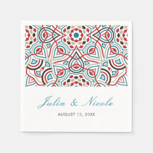 Geometric Glittering Metallic Luxury Wedding Napkin