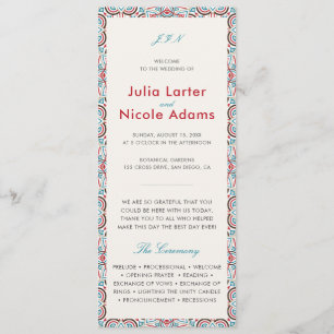 Geometric Glittering Metallic Luxury Wedding Programme