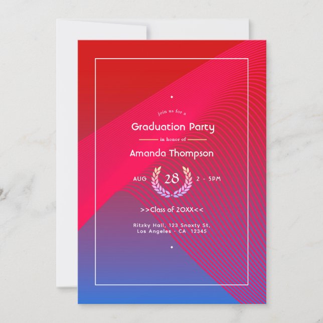 Geometric Glow Graduation Party Invitation (Front)