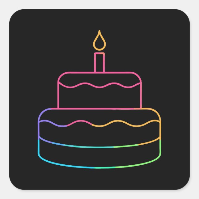 Geometric Glow Square Sticker (Front)