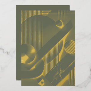 Geometric Gold Abstract Holiday Card