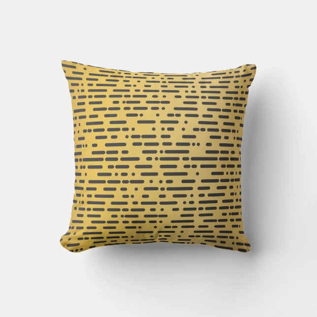 Geometric Gold and Black  Cushion (Front)