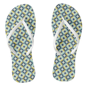 Geometric Gold & Blue Pattern Jandals