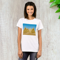 Geometric Gold Egyptian Pyramids Desert Landscape