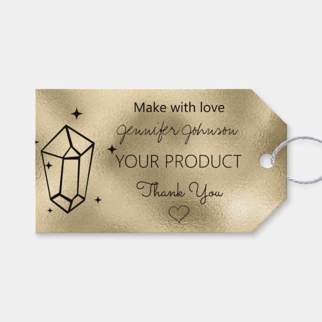 Geometric Gold Foil Gift Tags (Front (Horizontal))