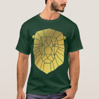 Geometric Gold Foil Lion Head